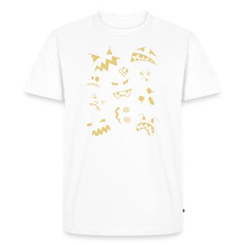 creepy ghost grimaces - witching hour - Men's Premium Organic T-Shirt - white - Front - Nico (187cm)