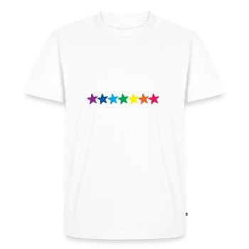 Étoiles Rainbow horizontales - T-shirt Premium bio Homme - blanc - Devant - Nico (187cm)