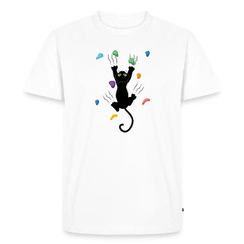Rocher Chat Escalade Escalade Escalade Trekking - T-shirt Premium bio Homme - blanc - Devant - Nico (187cm)