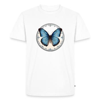 Morpho Papillon Bleu - T-shirt Premium bio Homme - blanc - Devant - Nico (187cm)