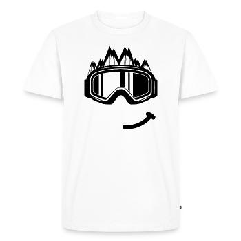 Snowboard Ski Goggles Mountains Mountains Face - Men's Premium Organic T-Shirt - white - Front - Nico (187cm)