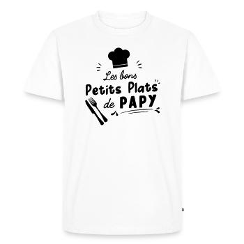bon petit plat de papy - T-shirt Premium bio Homme - blanc - Devant - Nico (187cm)