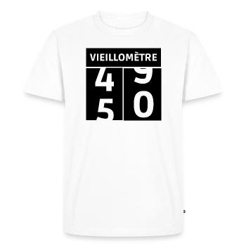 passage à cinquante - T-shirt Premium bio Homme - blanc - Devant - Nico (187cm)