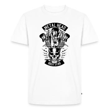 Heavy Metal Rock Rock Rock Hard Rock Musique - T-shirt Premium bio Homme - blanc - Devant - Nico (187cm)