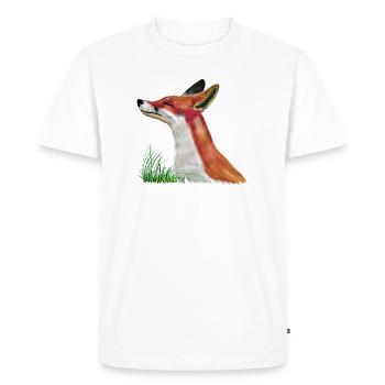 Le petit renard - T-shirt Premium bio Homme - blanc - Devant - Nico (187cm)