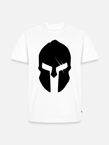Sparta / Spartan Helmet - Männer Premium Bio T-Shirt - Weiß
