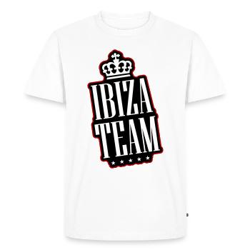 Ibiza Team - Men's Premium Organic T-Shirt - white - Front - Nico (187cm)