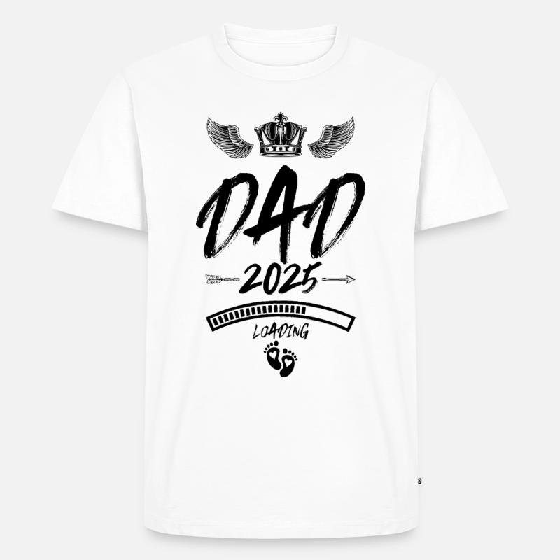 Dad 2025 Loading Papa Spruch - Männer Premium Bio T-Shirt - Weiß