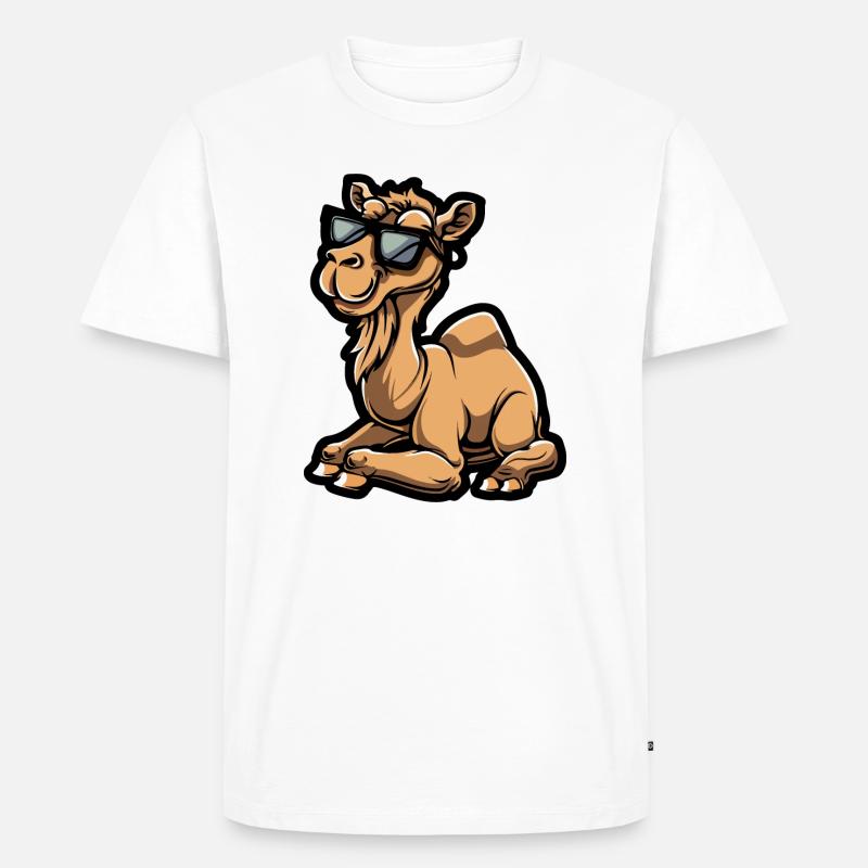 Kamel Cool Comic - Männer Premium Bio T-Shirt - Weiß