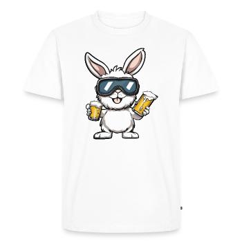 Bière après-ski Hase - T-shirt Premium bio Homme - blanc - Devant - Nico (187cm)