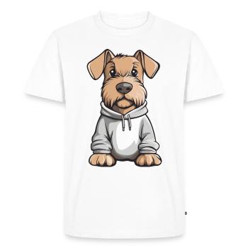 Airedale Terrier Chien Drôle - T-shirt Premium bio Homme - blanc - Devant - Nico (187cm)