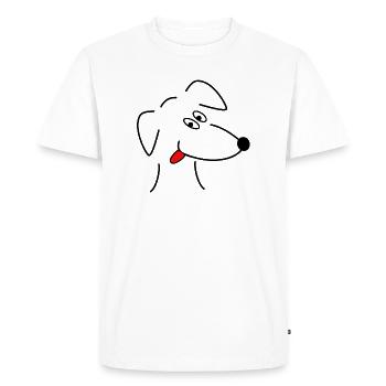 Funny dog's head - Men's Premium Organic T-Shirt - white - Front - Nico (187cm)