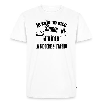 bidoche et apéro - T-shirt Premium bio Homme - blanc - Devant - Nico (187cm)