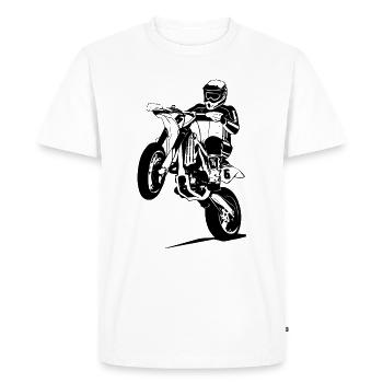 Supermotard - Supermotard - T-shirt Premium bio Homme - blanc - Devant - Nico (187cm)