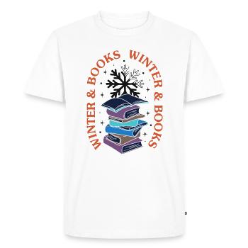 La saison hivernale et la lecture de livres Cozy - T-shirt Premium bio Homme - blanc - Devant - Nico (187cm)