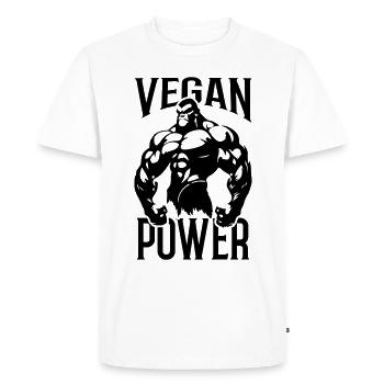 Gorilla Vegan Power - T-shirt Premium bio Homme - blanc - Devant - Nico (187cm)