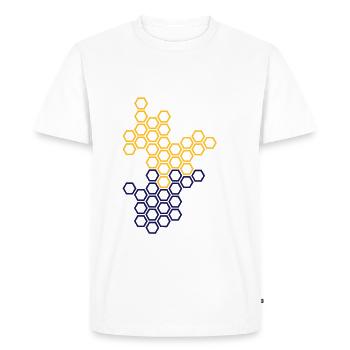 Hexagon Hexagon pattern network Modern Mosaic - Men's Premium Organic T-Shirt - white - Front - Nico (187cm)