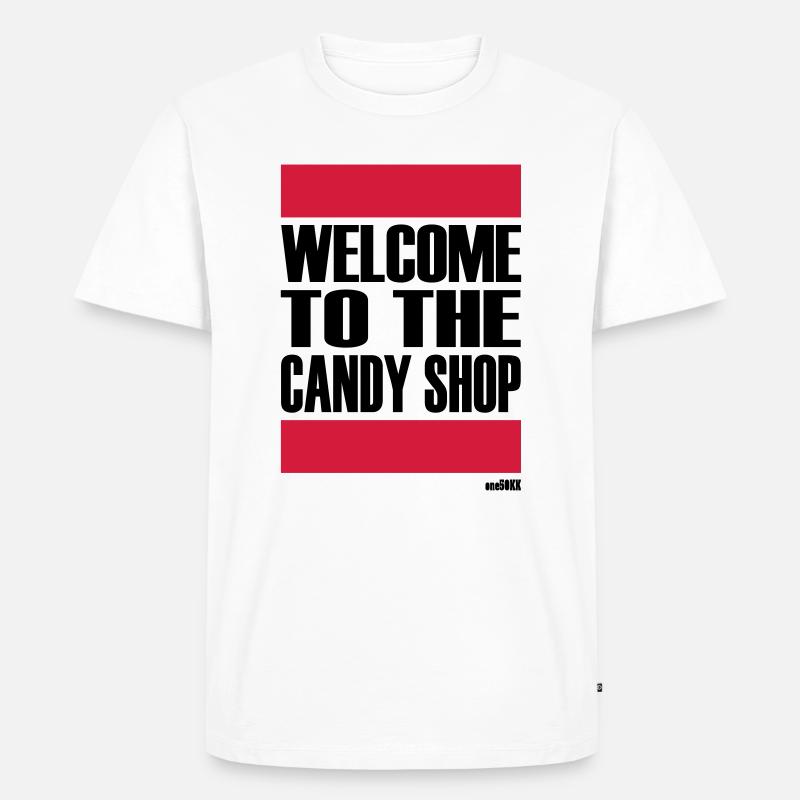 WELCOME TO THE CANDY SHOP - Männer Premium Bio T-Shirt - Weiß