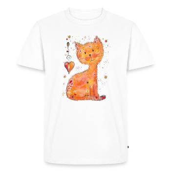 Chat Mia - T-shirt Premium bio Homme - blanc - Devant - Nico (187cm)