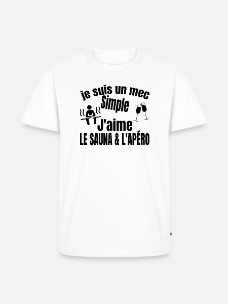 sauna et apéro - T-shirt Premium bio Homme - blanc