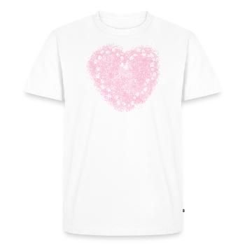 Patte de chien cool love coeur rose - T-shirt Premium bio Homme - blanc - Devant - Nico (187cm)