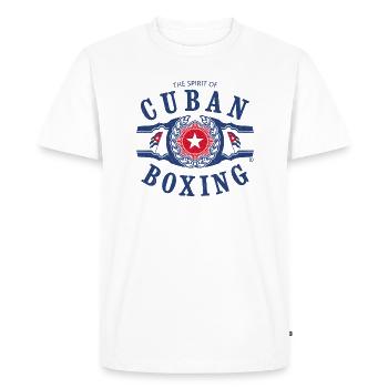 CUBAN BOXING SPIRIT UTILISÉ LOOK - T-shirt Premium bio Homme - blanc - Devant - Nico (187cm)