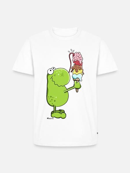 Grenouille avec glace - T-shirt Premium bio Homme - blanc