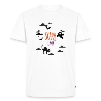 Scary Llama - Men's Premium Organic T-Shirt - white - Front - Nico (187cm)