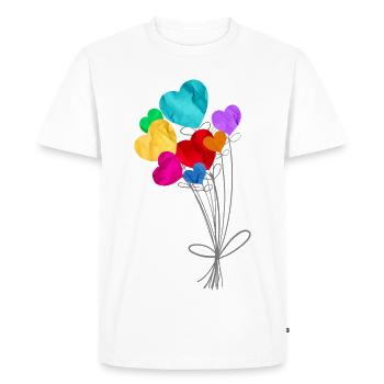 Bouquet de ballons en forme de cœurs - T-shirt Premium bio Homme - blanc - Devant - Nico (187cm)