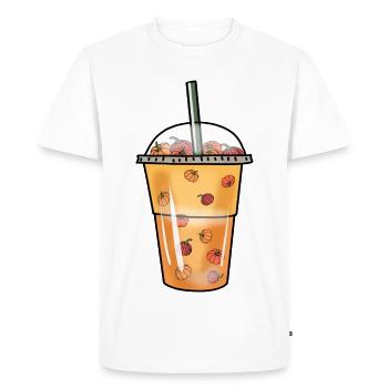 Bubble Tea Boba Pumpkin Balls Halloween Mug - Men's Premium Organic T-Shirt - white - Front - Nico (187cm)