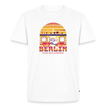 Berlin S-Bahn Vibes | Weird, Wild , Wonderful - Men's Premium Organic T-Shirt - white - Front - Nico (187cm)