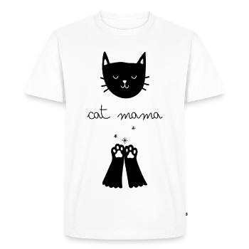 Votre cœur bat pour des pattes de velours : Cat Mama - T-shirt Premium bio Homme - blanc - Devant - Nico (187cm)