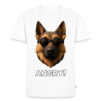 German Shepherd Angry Cool Dog Sunglasses - Men's Premium Organic T-Shirt - white - Front - Nico (187cm)