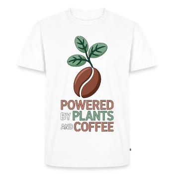 Nutritionniste alimenté par les plantes et le café - T-shirt Premium bio Homme - blanc - Devant - Nico (187cm)