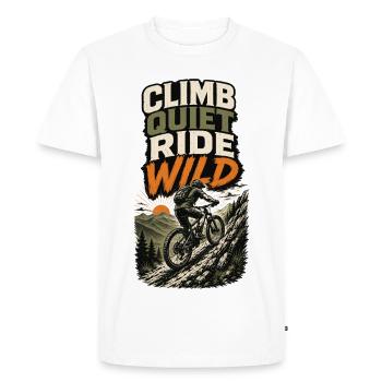 MTB Mountain Bike Trail Climb Quiet Ride Wild - Men's Premium Organic T-Shirt - white - Front - Nico (187cm)