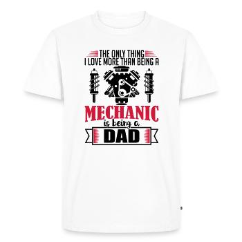 Mechanic Dad - funny fathers day gift - Men's Premium Organic T-Shirt - white - Front - Nico (187cm)