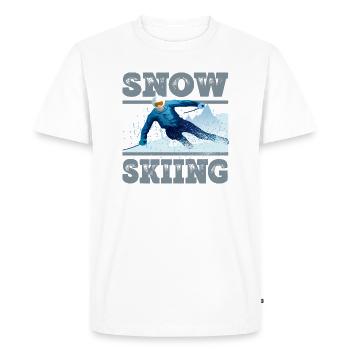 Winter sports Skiing Skiing Ski holiday Ski slope - Men's Premium Organic T-Shirt - white - Front - Nico (187cm)