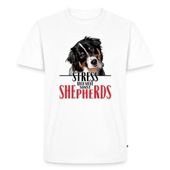 AUSTRALIAN SHEPHERD le stress ne me - T-shirt Premium bio Homme - blanc - Devant - Nico (187cm)