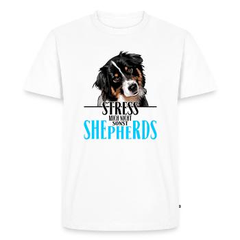 AUSTRALIAN SHEPHERD le stress ne me - T-shirt Premium bio Homme - blanc - Devant - Nico (187cm)