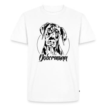 Portrait de chien DOBERMANN Wilsigns chien chiens IGP - T-shirt Premium bio Homme - blanc - Devant - Nico (187cm)