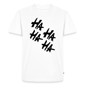 HAHA HAHA - T-shirt Premium bio Homme - blanc - Devant - Nico (187cm)