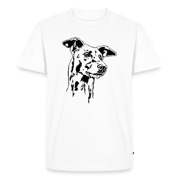 GREYHOUND Portrait Greyhound Greyhounds Wilsigns - T-shirt Premium bio Homme - blanc - Devant - Nico (187cm)