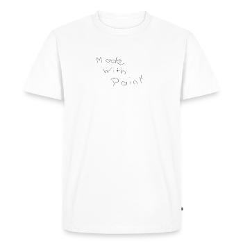 Fabriqué avec de la peinture - T-shirt Premium bio Homme - blanc - Devant - Nico (187cm)