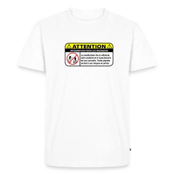 information pour les passagers - T-shirt Premium bio Homme - blanc - Devant - Nico (187cm)