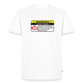 WARNING - T-shirt Premium bio Homme - blanc - Devant - Nico (187cm)