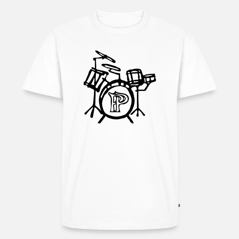 Schlagzeug - Männer Premium Bio T-Shirt - Weiß