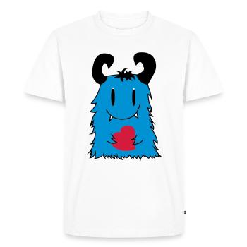 monster wuschel - Men's Premium Organic T-Shirt - white - Front - Nico (187cm)