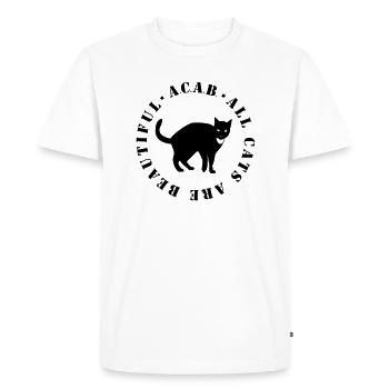 ACAB - T-shirt Premium bio Homme - blanc - Devant - Nico (187cm)