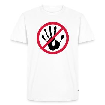 hand - Men's Premium Organic T-Shirt - white - Front - Nico (187cm)