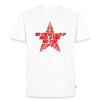 red star - Men's Premium Organic T-Shirt - white - Front - Nico (187cm)